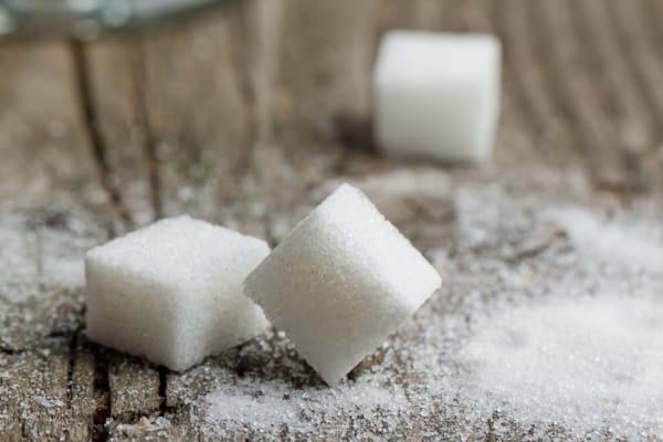 A close up of sugars, which are not tooth friendly sweeteners for foods